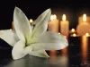 candle light in church with blurry golden bokeh