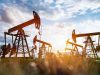 Oil pump jack work on oilfield petroleum extraction