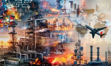 A collage of sectors including automotive, aerospace, electronics, and energy production