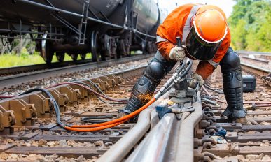 Railroad track welder