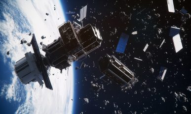 High tech space junk recycling station concept