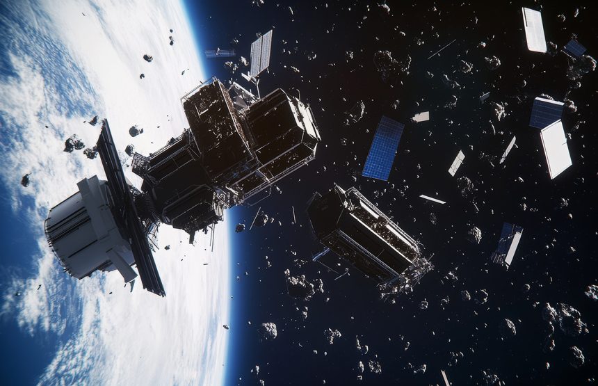 High tech space junk recycling station concept