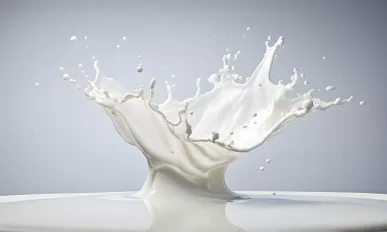 Milk splash close up