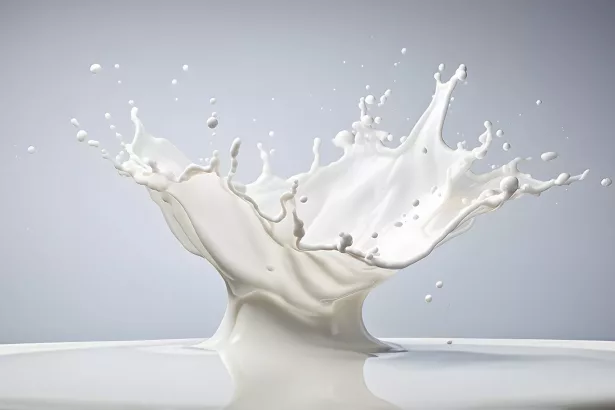 Milk splash close up