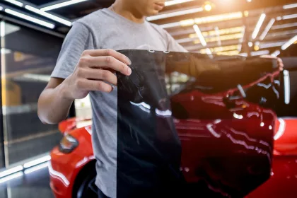 Applying tinting foil