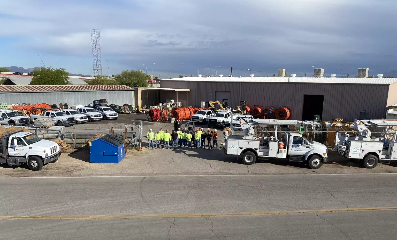 TrueNet Construction team and construction yard in Tucson AZ